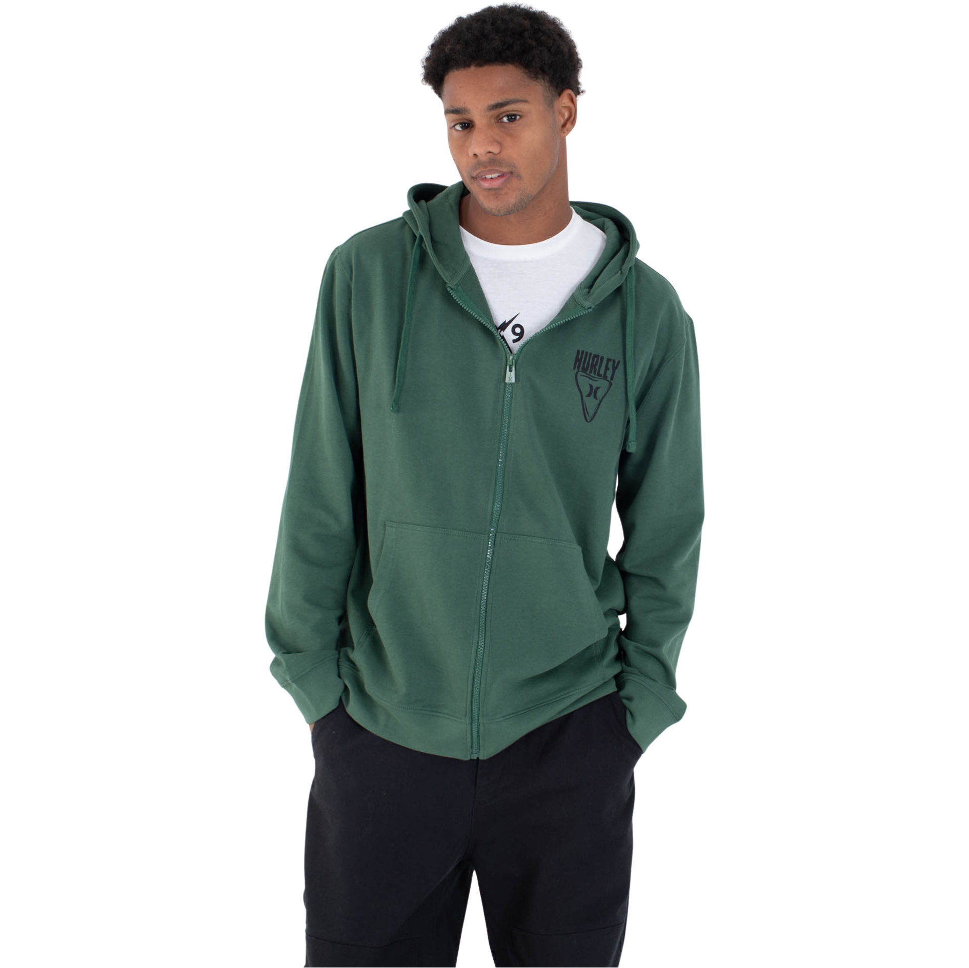 2026 Hurley Mens Sider Zip Hoodie MFTEU00045 - Jungle